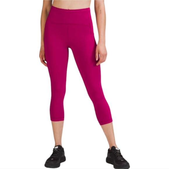 Lululemon Swift Speed High Rise Crop 21" Athletic Tight Wild Berry Size 2 - Picture 1 of 7